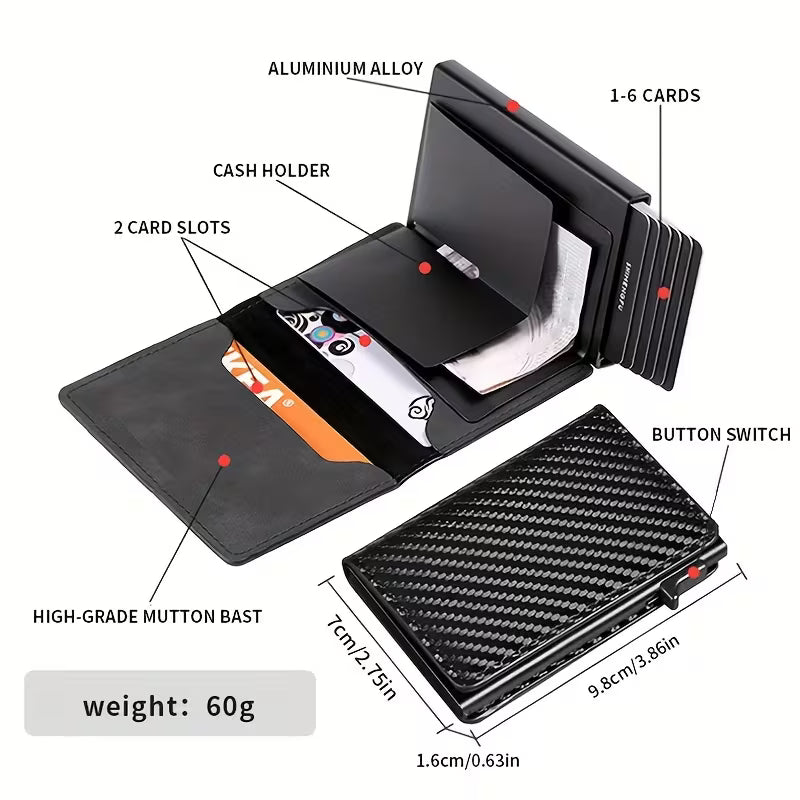 Slim Mini Wallet Carbon Schwarz