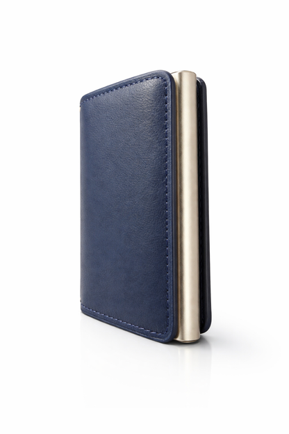 Slim Mini Wallet Leder Dunkelblau