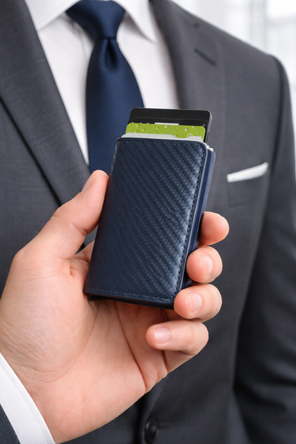 Slim Mini Wallet Carbon Dunkelblau