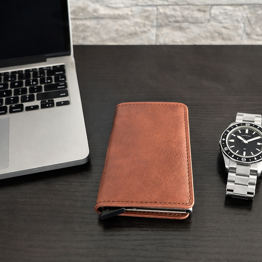 Slim Mini Wallet Leder Braun