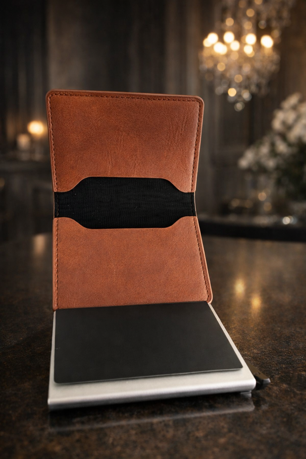 Slim Mini Wallet Leder Braun