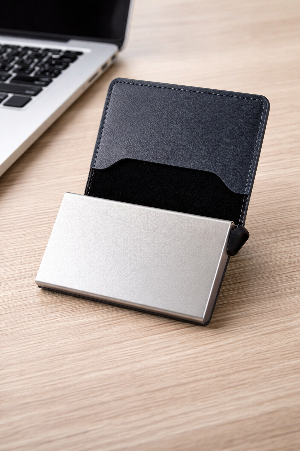Slim Mini Wallet Leder Dunkelblau