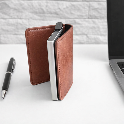 Slim Mini Wallet Leder Braun
