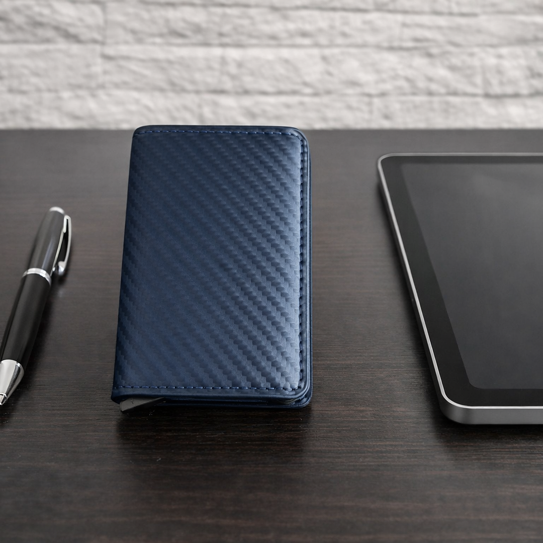 Slim Mini Wallet Carbon Dunkelblau