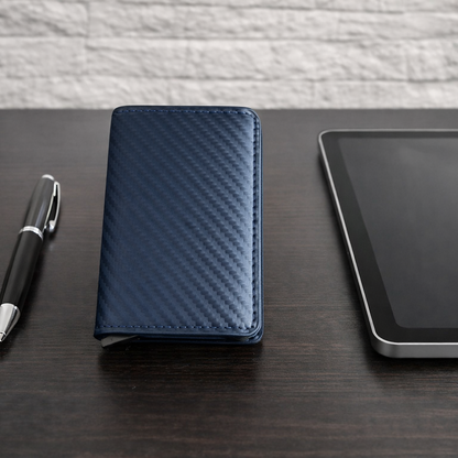 Slim Mini Wallet Carbon Dunkelblau