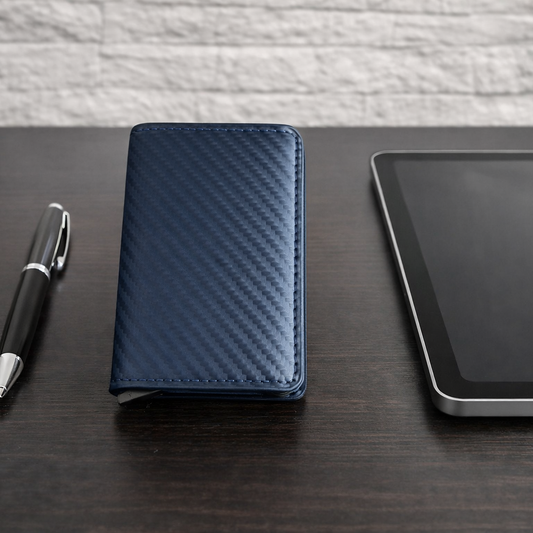 Slim Mini Wallet Carbon Dunkelblau