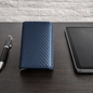 Slim Mini Wallet Carbon Dunkelblau